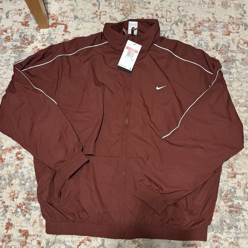 Nike Sportwear Solo Swoosh Woven Track Jacket FB8622-231 Brown Mens Sz L-Tall